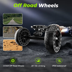 isinwheel V10 3000W Off Road Electric Skateboard with Belt Motors & Ambient Light