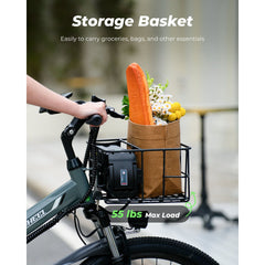 isinwheel M40 Folding Electric Bike with Basket