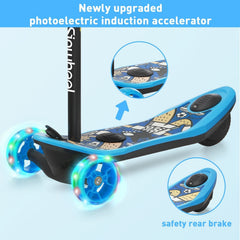 isinwheel Long Range 3 Wheel Kids Electric Scooter