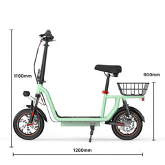 iScooter | i12 500W Electric Scooter With Seat & Carry Basket