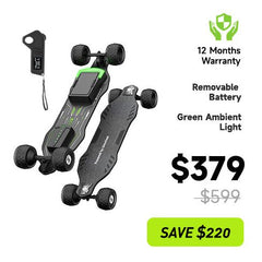 isinwheel V8 Electric Skateboard with Portable Removable Battery & Remote Control