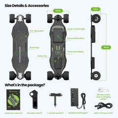 isinwheel V8 Electric Skateboard with Portable Removable Battery & Remote Control