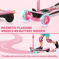 iScooter | 3-Wheel Mini 2in1 Kids Electric Scooter Height Adjustable Foldable Lean to Steer Kick Scooter for 3-12 Boys Girls