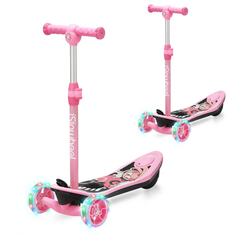 iScooter | 3-Wheel Mini 2in1 Kids Electric Scooter Height Adjustable Foldable Lean to Steer Kick Scooter for 3-12 Boys Girls
