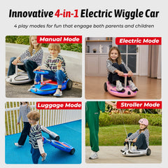 iScooter | TC3 Electric Wiggle Car 4 in 1 Ride on Toy 3 Speed Modes For Ages 3+ with Lithium Rechargeable Battery＆Pull Rope