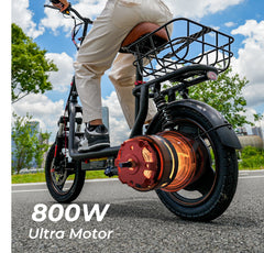 iScooter | i14 800W Electric Scooter with Seat & Basket for Adults