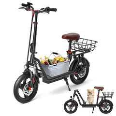 iScooter | i14 800W Electric Scooter with Seat & Basket for Adults