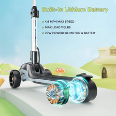 iScooter | iK2 3-Wheel Electric Scooter Adjustable Height for Kids Ages 3-8 Unique Gift