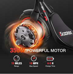 iScooter | i8M Electric Scooter 15 Miles Long Range, 19 MPH Top Speed