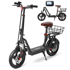 iScooter | i14 800W Electric Scooter with Seat & Basket for Adults