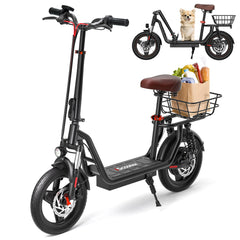 iScooter | i14 800W Electric Scooter with Seat & Basket for Adults