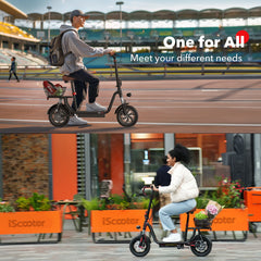 iScooter | i12 500W Electric Scooter With Seat & Carry Basket