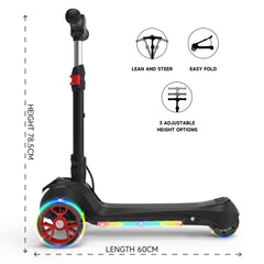 iScooter | B2 Light Up 3-Wheels Scooter with Bluetooth Control for Age 3-8