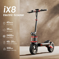 iScooter | iX8 Off-Road Tires Electric Scooter for Adults 2400W Dual Motor Up to 38MPH