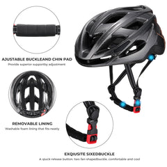 Carbon Fiber Lightweight Mountain & Road Bicycle Helmet
