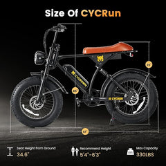 CYCrown | CycRun Vintage Moped Ebike