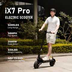 iScooter | iX7 Pro Off-road Electric Scooter, 2000W Motor, 50Miles Long Range