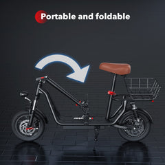 iScooter | i12 500W Electric Scooter With Seat & Carry Basket