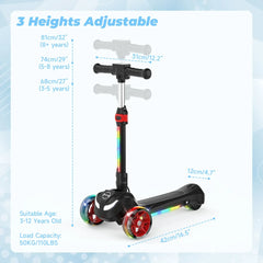 iScooter | B2 Light Up 3-Wheels Scooter with Bluetooth Control for Age 3-8