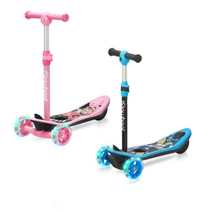 iScooter | 3-Wheel Mini 2in1 Kids Electric Scooter Height Adjustable Foldable Lean to Steer Kick Scooter for 3-12 Boys Girls