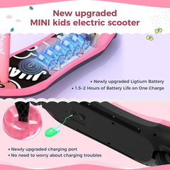 iScooter | 3-Wheel Mini 2in1 Kids Electric Scooter Height Adjustable Foldable Lean to Steer Kick Scooter for 3-12 Boys Girls