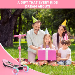 iScooter | 3-Wheel Mini 2in1 Kids Electric Scooter Height Adjustable Foldable Lean to Steer Kick Scooter for 3-12 Boys Girls