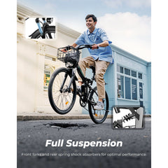isinwheel M40 Folding Electric Bike with Basket
