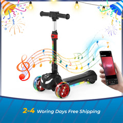 iScooter | B2 Light Up 3-Wheels Scooter with Bluetooth Control for Age 3-8