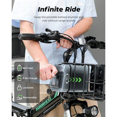 isinwheel M40 Folding Electric Bike with Basket